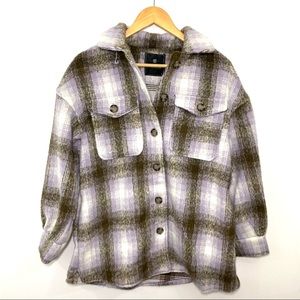 BAGATELLE lavender Plaid Shacket M/L NWT